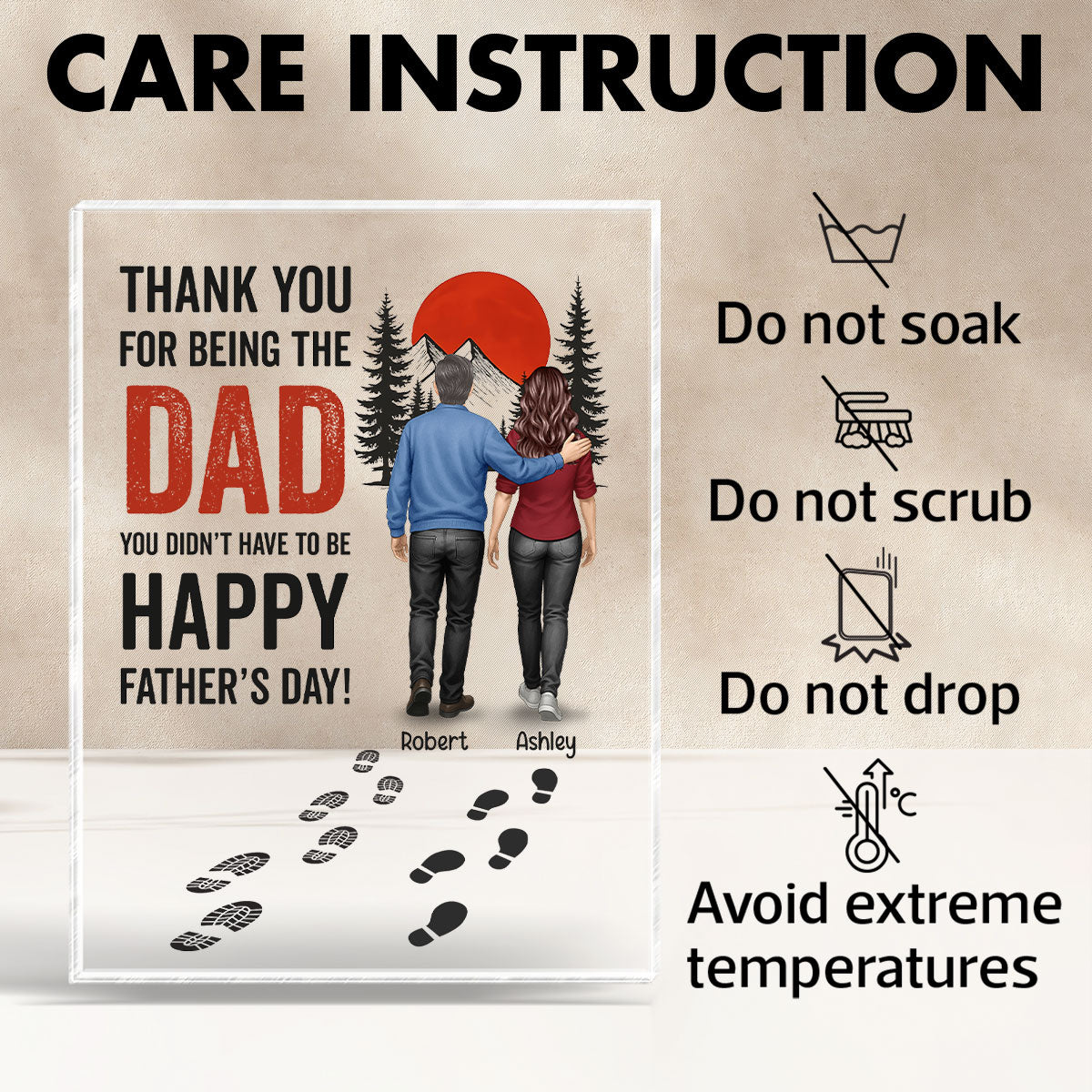 Thank You for being the Dad You Didn't Have to be Personalized Acrylic Block Plaque, Gift for Bonus Dad, Step Dad
