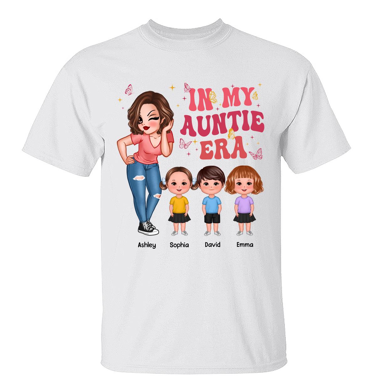 In My Auntie Era Pretty Woman With Cute Kids Personalized Shirt