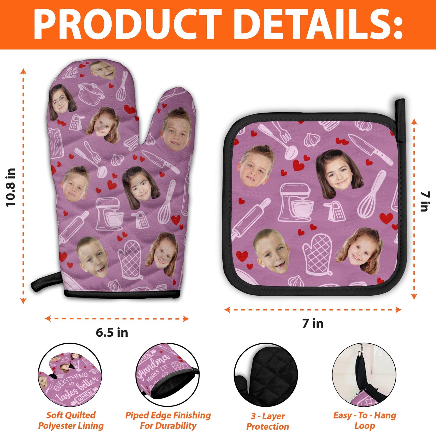 Everything Tastes Better When Grandma Makes It - Personalized Oven Mitts And Pot Holder