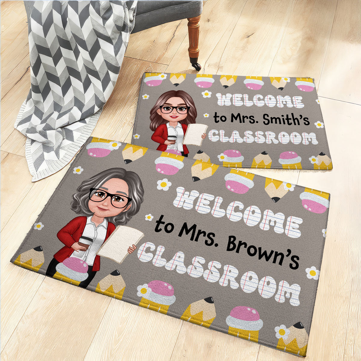 Classroom Decoration Welcome To Teacher Classroom Pencil Personalized Doormat