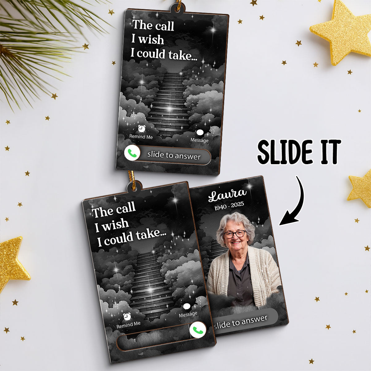 The Call I Wish I Could Take Custom Photo - Personalized Slider Ornament - Remembrance Keepsake