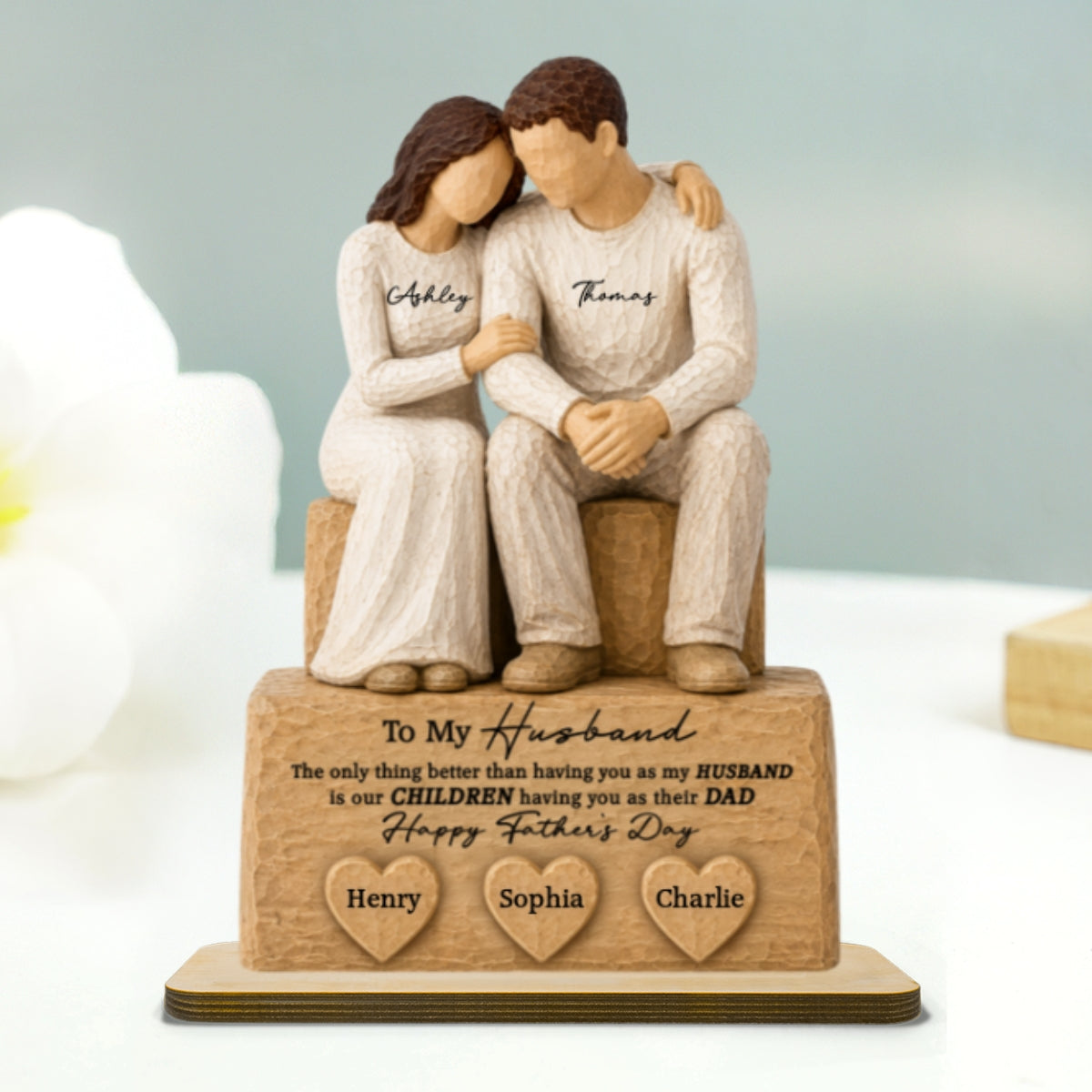 Sentimental Rustic To My Husband The Only Thing - Personalized 2-Layered Wooden Plaque - Heartfelt Gift For Husband, Dad