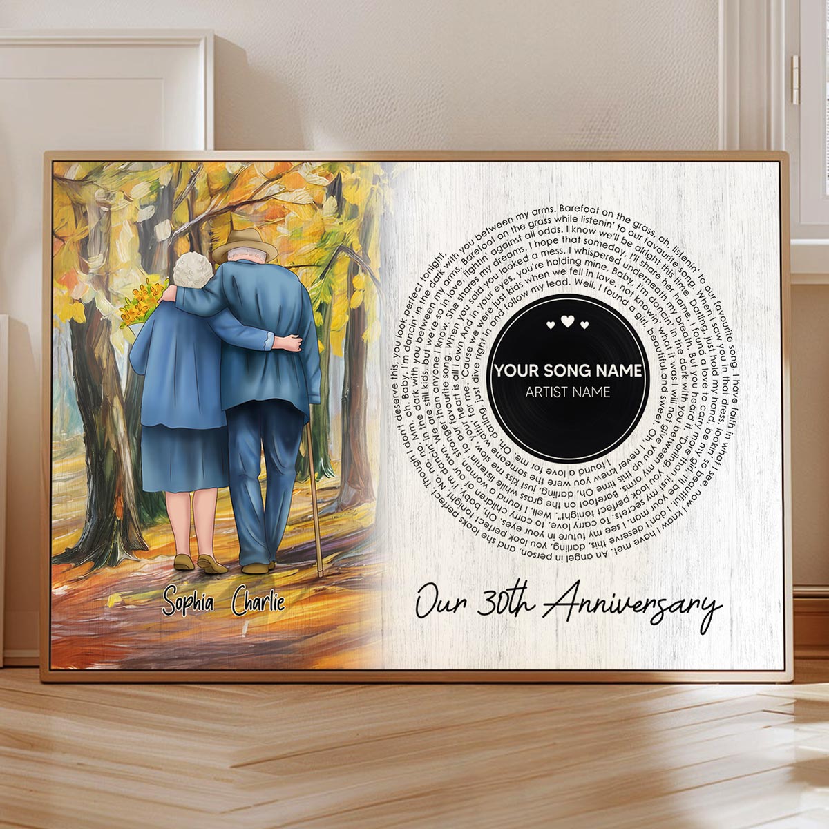 I Want To Grow Old With You Song Lyrics Art Personalized Poster, Anniversary Gift For Him, For Her