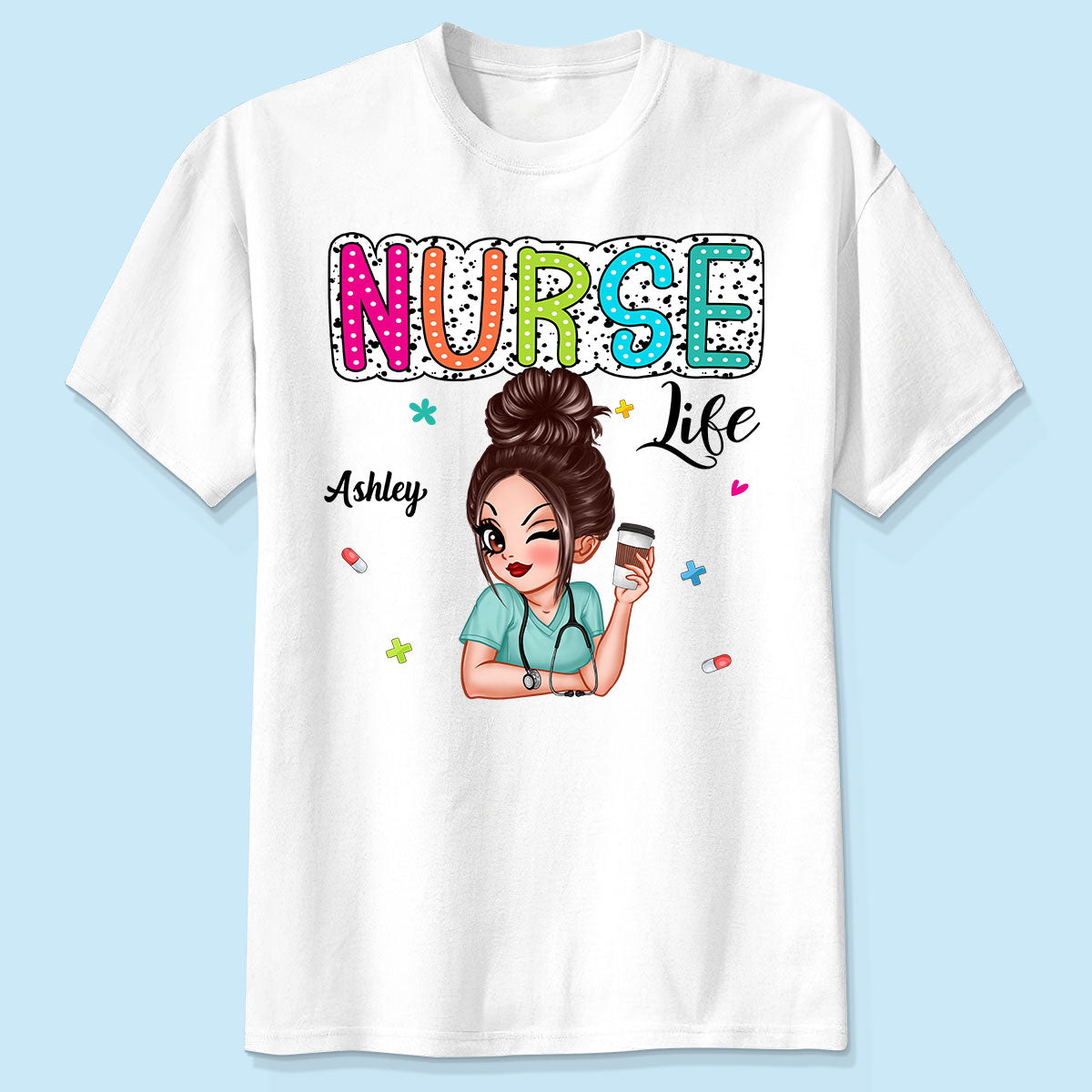 Nurse Life Dalmatian Dots Summer Personalized Shirt