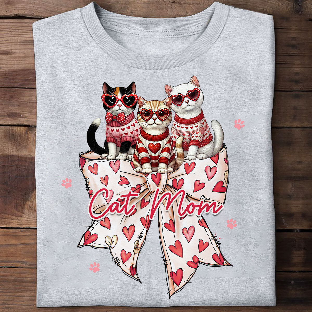 Coquette Bow Cat Personalized Shirt, Gift for Cat Moms