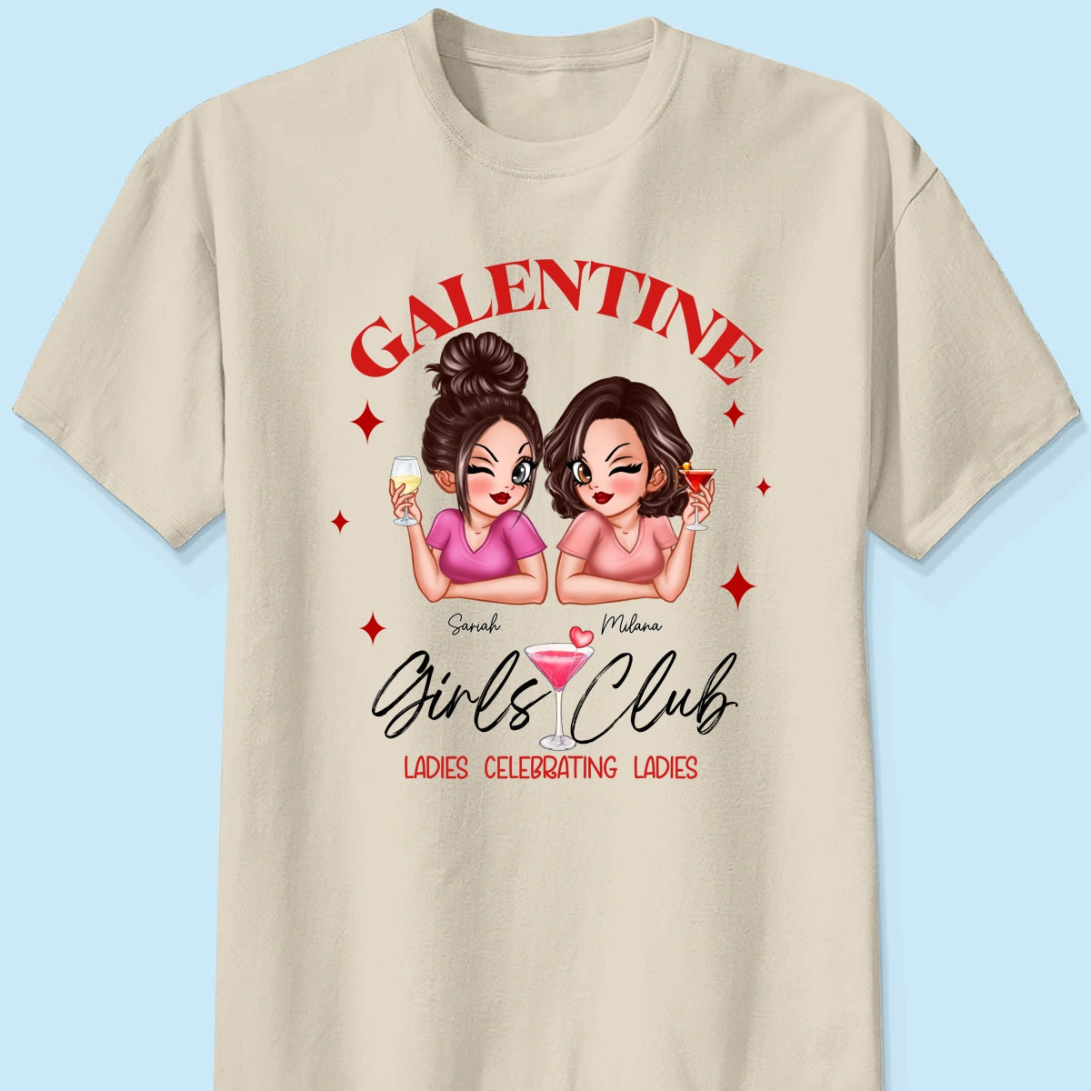 Galentine Girls Club Pretty Girls Personalized Shirt, Shirt, Social Club, Besties Gift