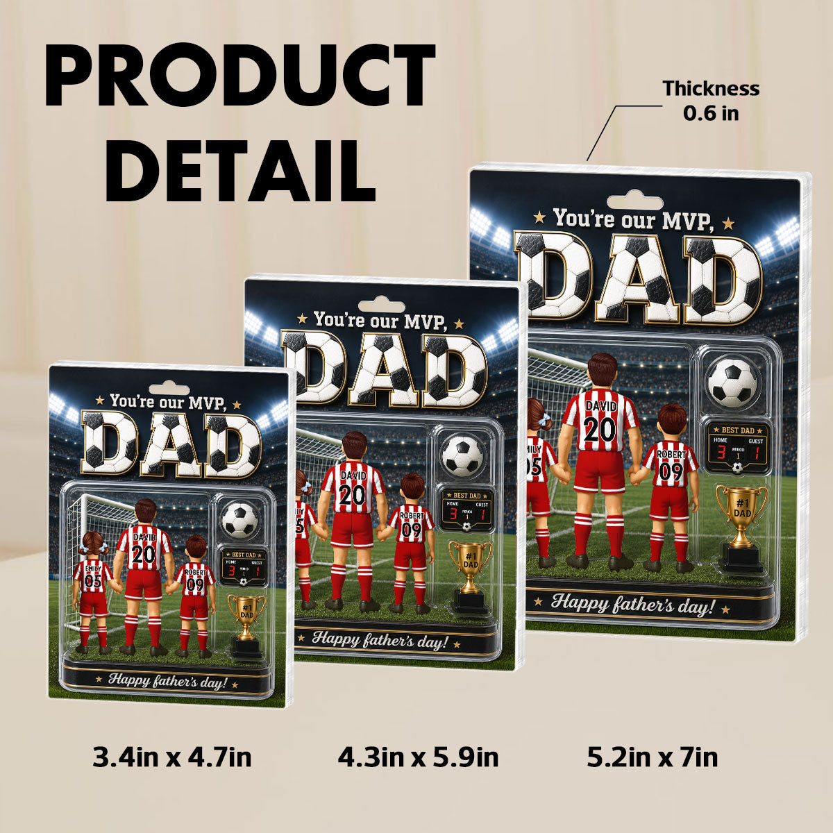 You Are Our MVP Soccer Dad, Custom Action Figure - Personalized Acrylic Block Plaque - Gift for Dad, Husband