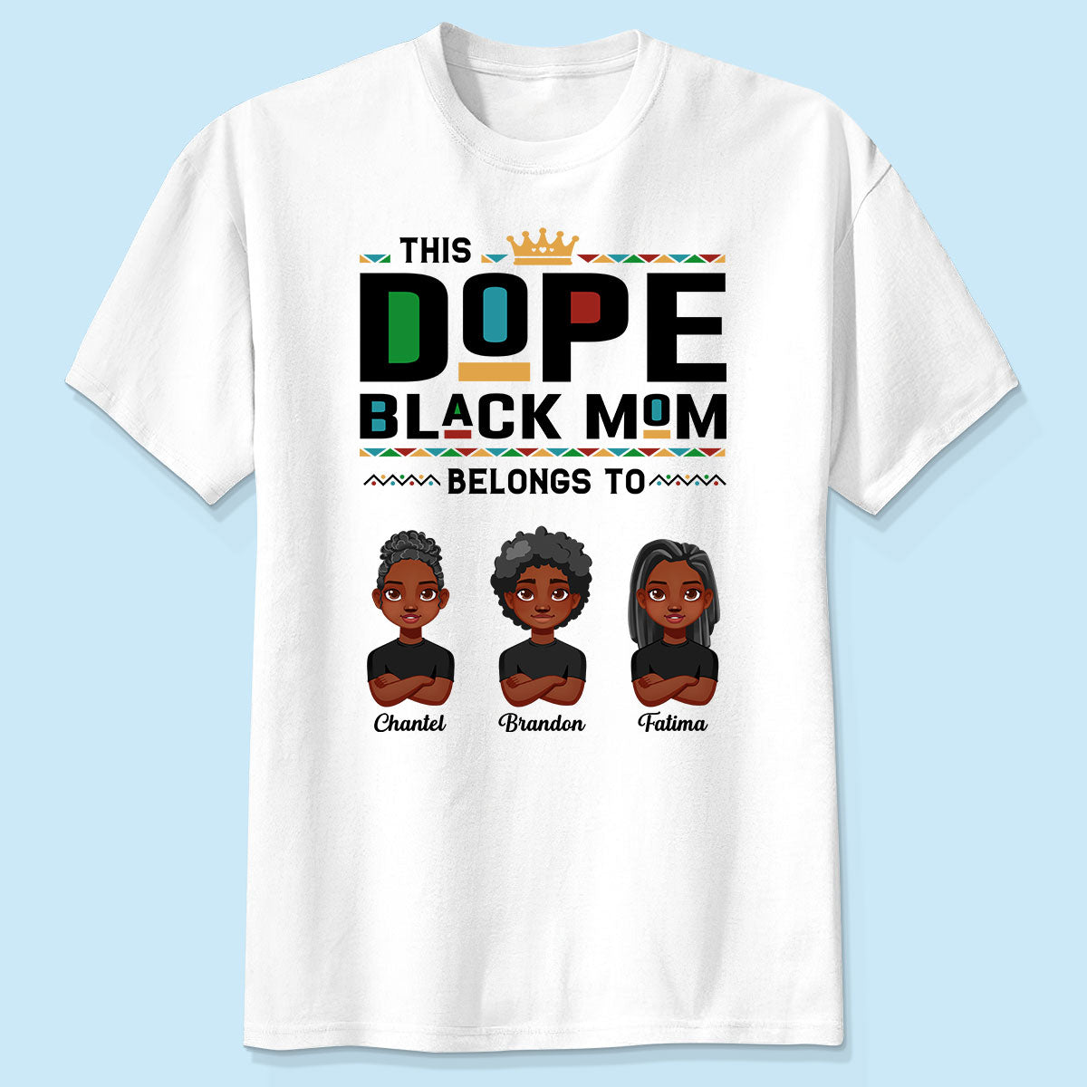 This Dope Black Mom Dad Belongs To Cute Vector Kids Personalized Shirt
