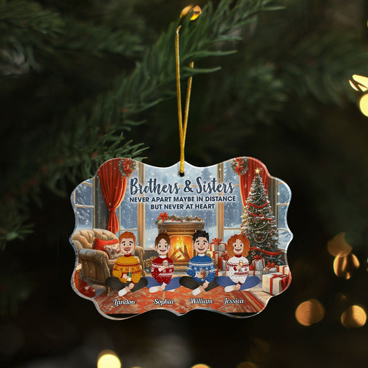 Family Forever Folk Art Style Old Vintage Christmas - Personalized Acrylic Ornament
