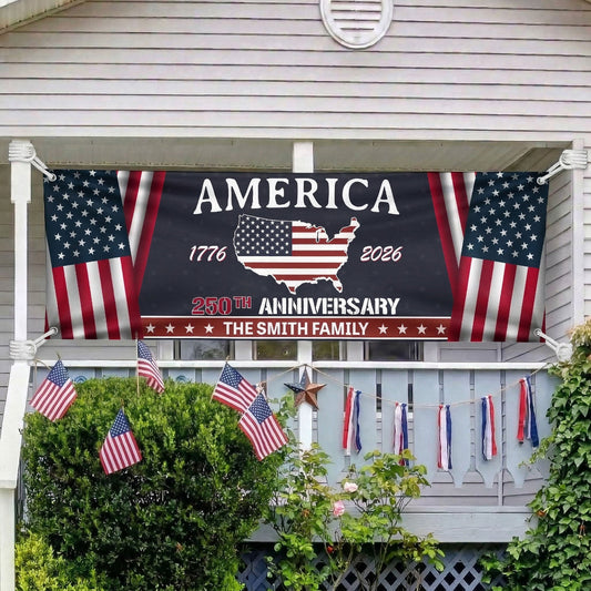 Family Name America 250Th Anniversary - Personalized Banner