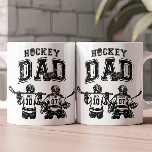 Father's Day Gifts, Father's Day Gifts, Hockey Dad, Daddy, Grandpa - Personalized Mug