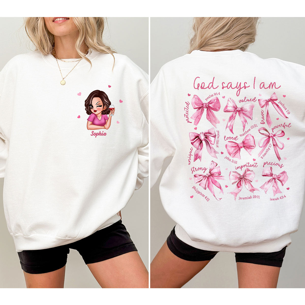 God Says I Am Coquette Gift For Yourself Personalized Double Sided Sweatshirt