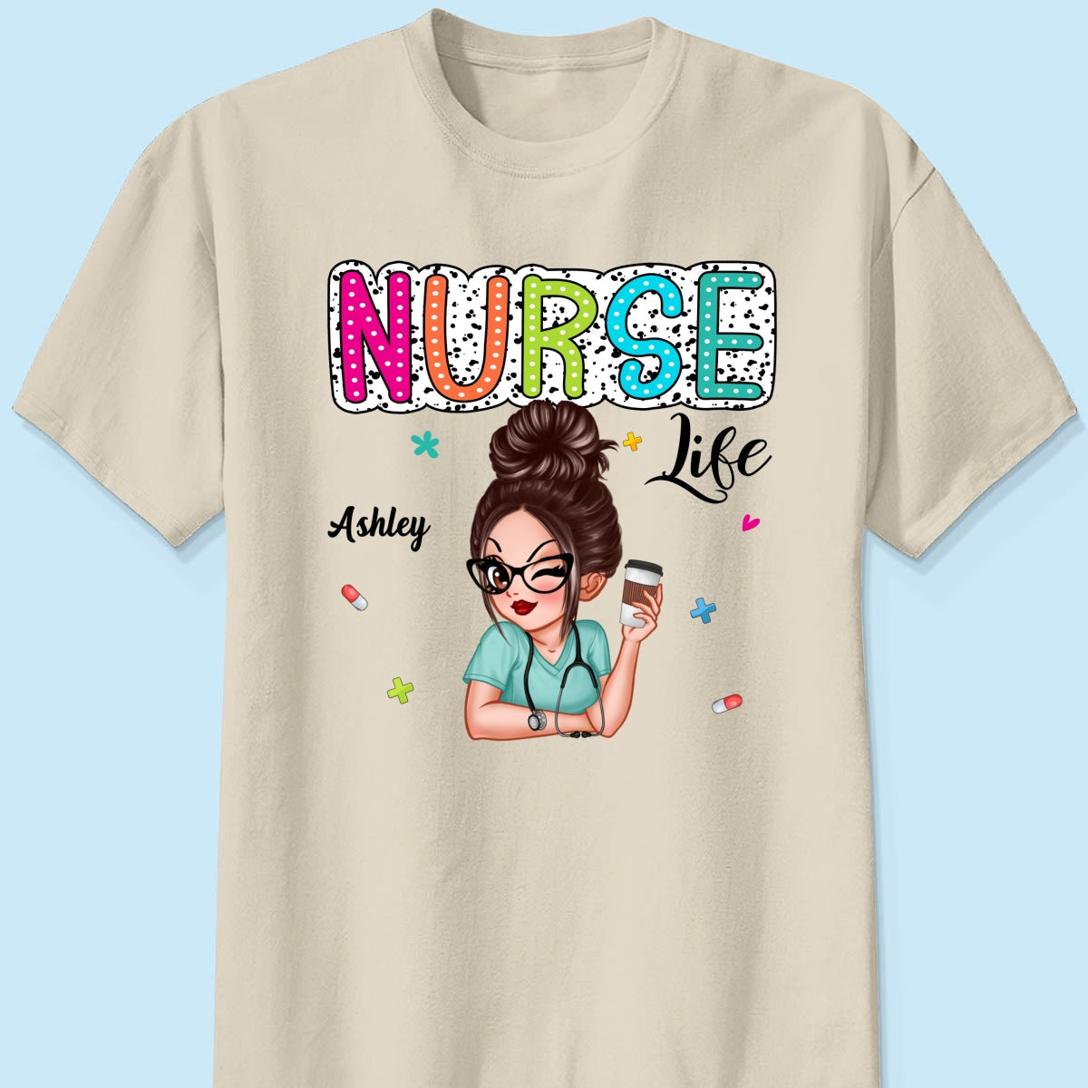 Nurse Life Dalmatian Dots Summer Personalized Shirt