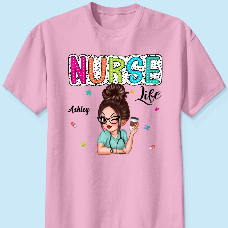 Nurse Life Dalmatian Dots Summer Personalized Shirt