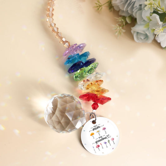 First Mom Now Grandma - Personalized Ball Prism Suncatcher