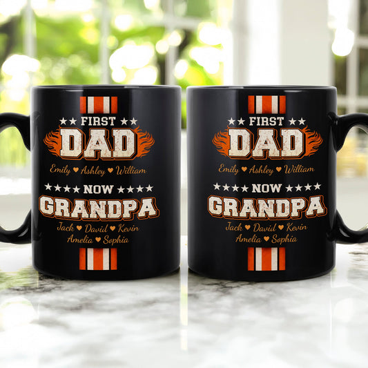 Father's Day Gifts, First Dad Now Grandpa - Personalized Mug