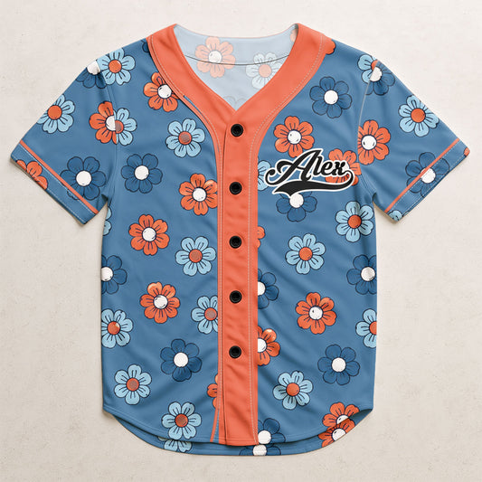 Floral Patriotic Seamless Patterns - Personalized Jersey Shirt