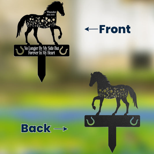 Forever In Our Hearts Horse Name Keepsake Memorial Stake - Personalized Garden Stake