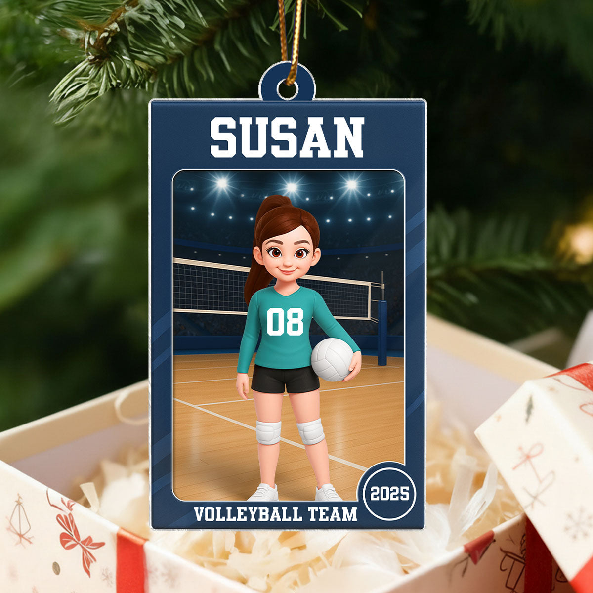 Volleyball Girl 3D Effect Action Figure - Personalized Acrylic Ornament - Christmas Gift For Daughter, Granddaughter