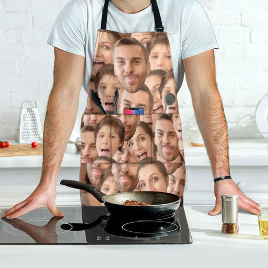 Father's Day Gifts, Funny Family Face - Personalized Photo Apron