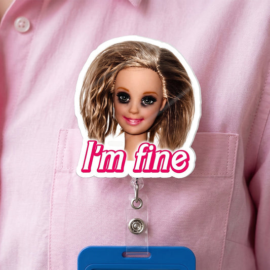 Funny Doll Badge Reel For Nurse, Coworker Gift, Sarcastic - Personalized Acrylic Badge Reel