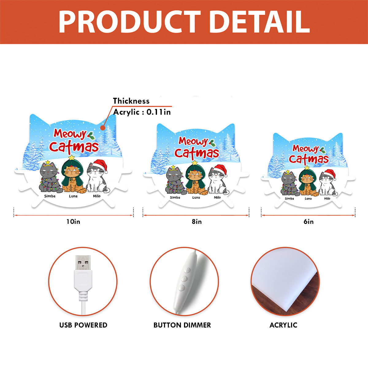 Christmas Funny Cute Cats Is This Jolly Enough - Personalized Light Box - Gift For Cat Lovers, Christmas Decoration