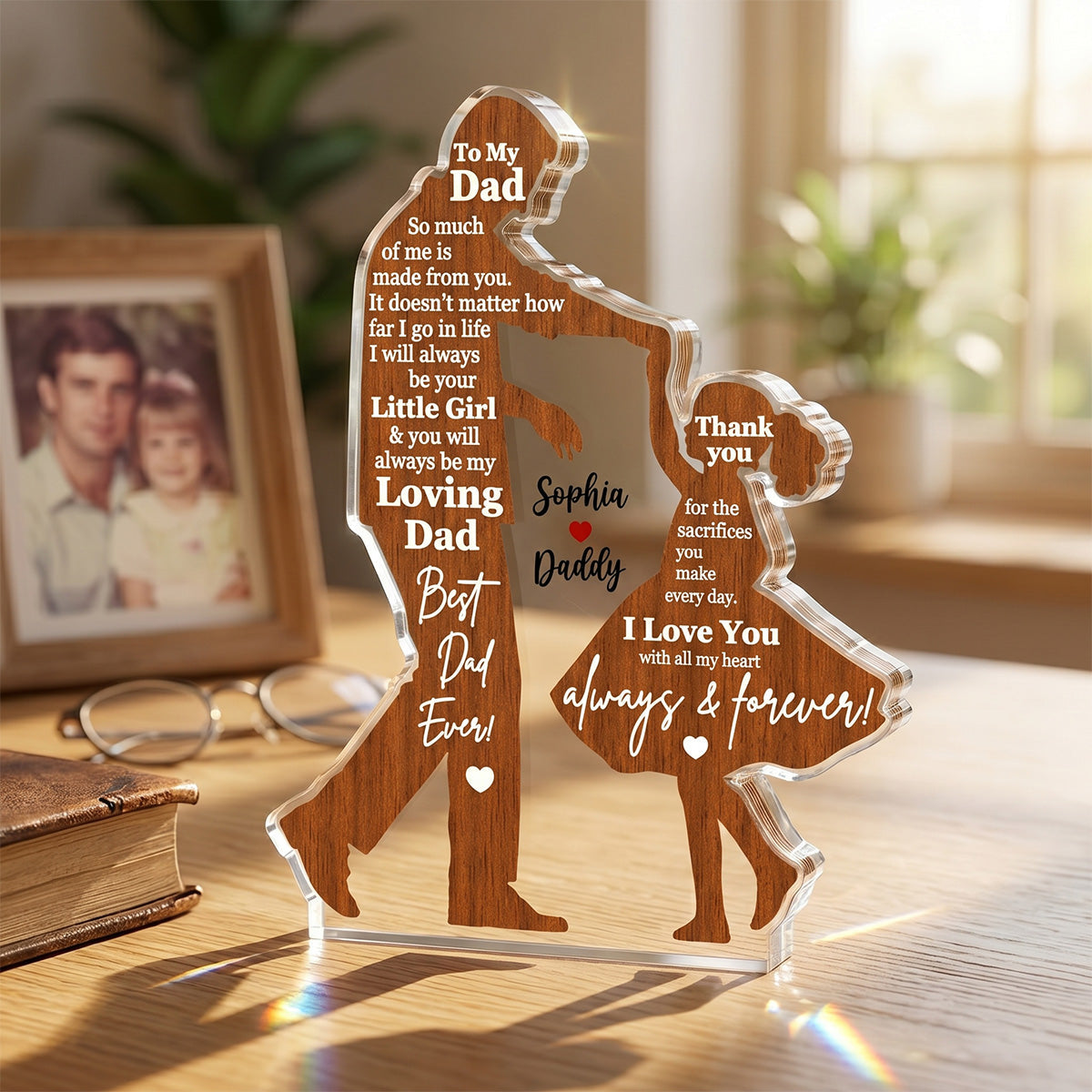 I Will Always Be Your Little Girl Father & Daughter Dancing - Personalized Acrylic Block Plaque - Sentimental Gift For Dad From Daughter
