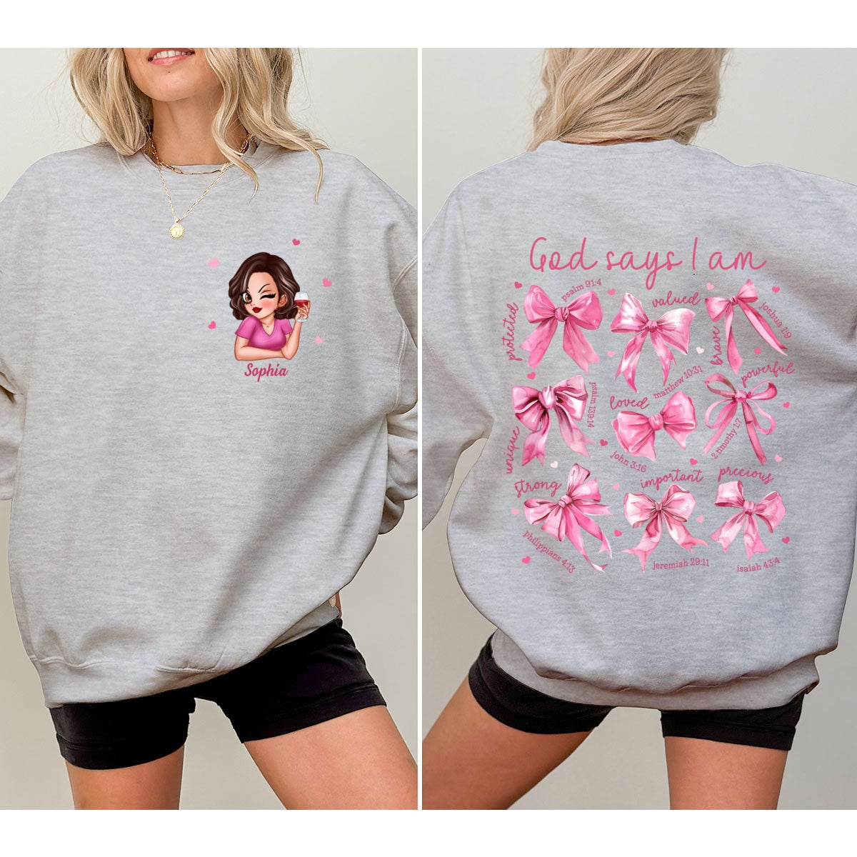 God Says I Am Coquette Gift For Yourself Personalized Double Sided Sweatshirt