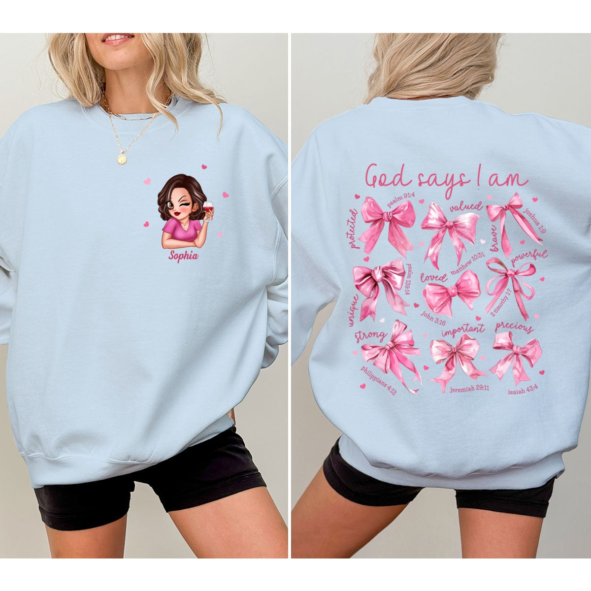 God Says I Am Coquette Gift For Yourself Personalized Double Sided Sweatshirt