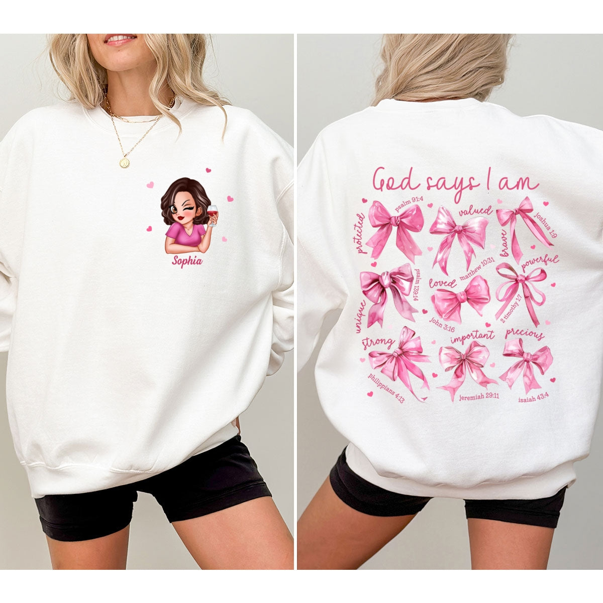 God Says I Am Coquette Gift For Yourself Personalized Double Sided Sweatshirt