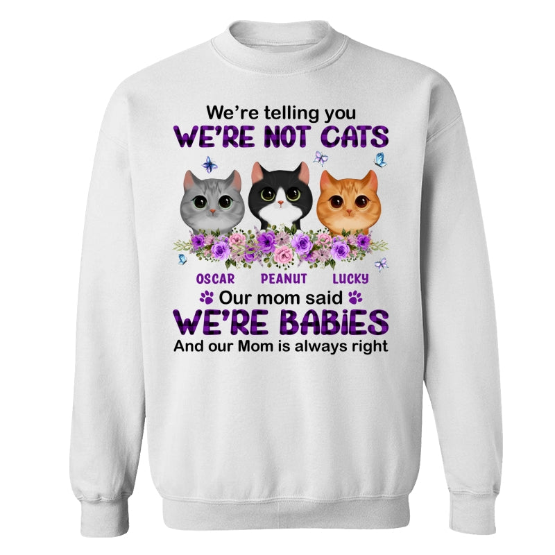 Purple Plaid Butterlies Cat Mom Personalized Shirt