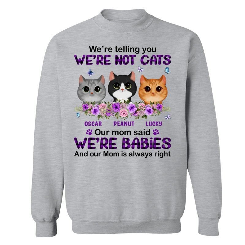 Purple Plaid Butterlies Cat Mom Personalized Shirt