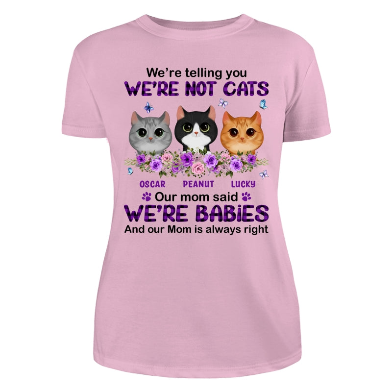 Purple Plaid Butterlies Cat Mom Personalized Shirt