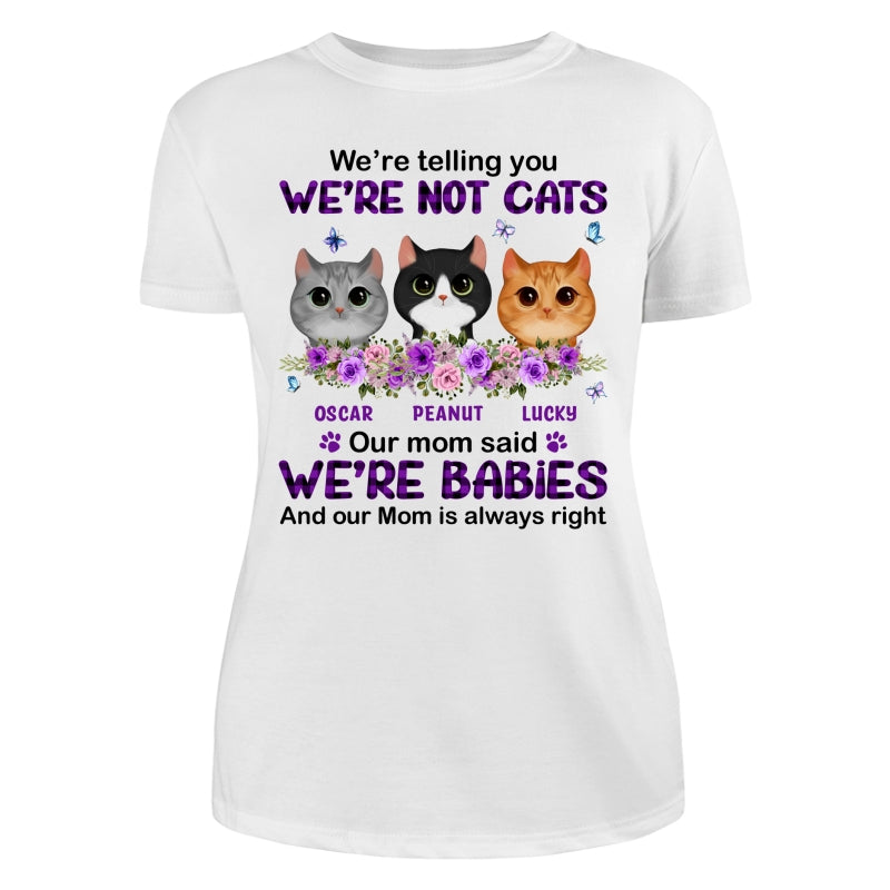 Purple Plaid Butterlies Cat Mom Personalized Shirt