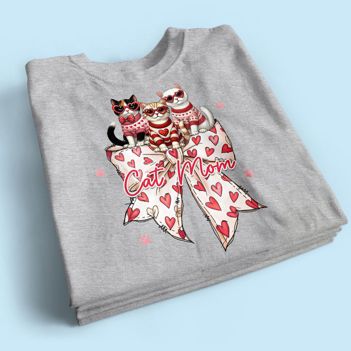 Coquette Bow Cat Personalized Shirt, Gift for Cat Moms