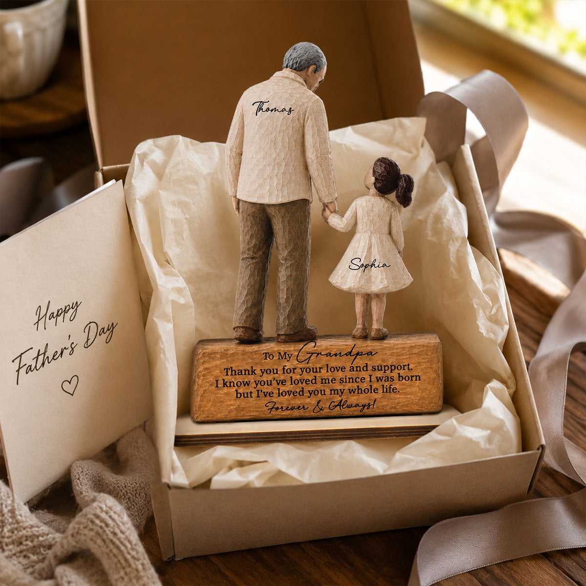 I've Loved You My Whole Life Grandpa 2D Flat Printed - Personalized 2-Layered Wooden Plaque - Sentimental Gift For Grandpa