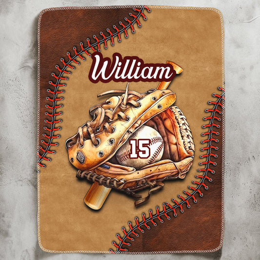 Gift For Baseball, Softball Lovers - Personalized Blanket
