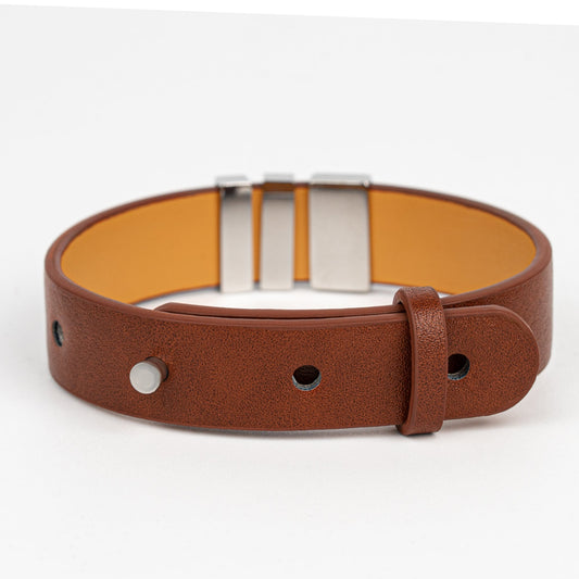 Father's Day Gifts, Gift For Men - Personalized Leather Bracelet With Name Beads