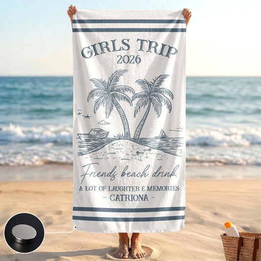 Girls Trip Summer Time In Style - Personalized Beach Towel