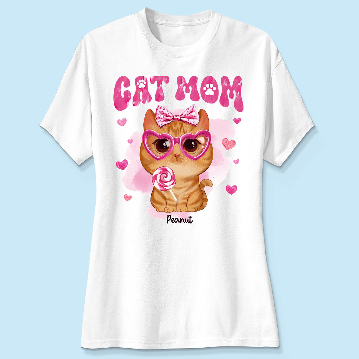 Watercolor Cute Cats Cat Mom Personalized Shirt, Gift For Cat Lovers, Cat Moms
