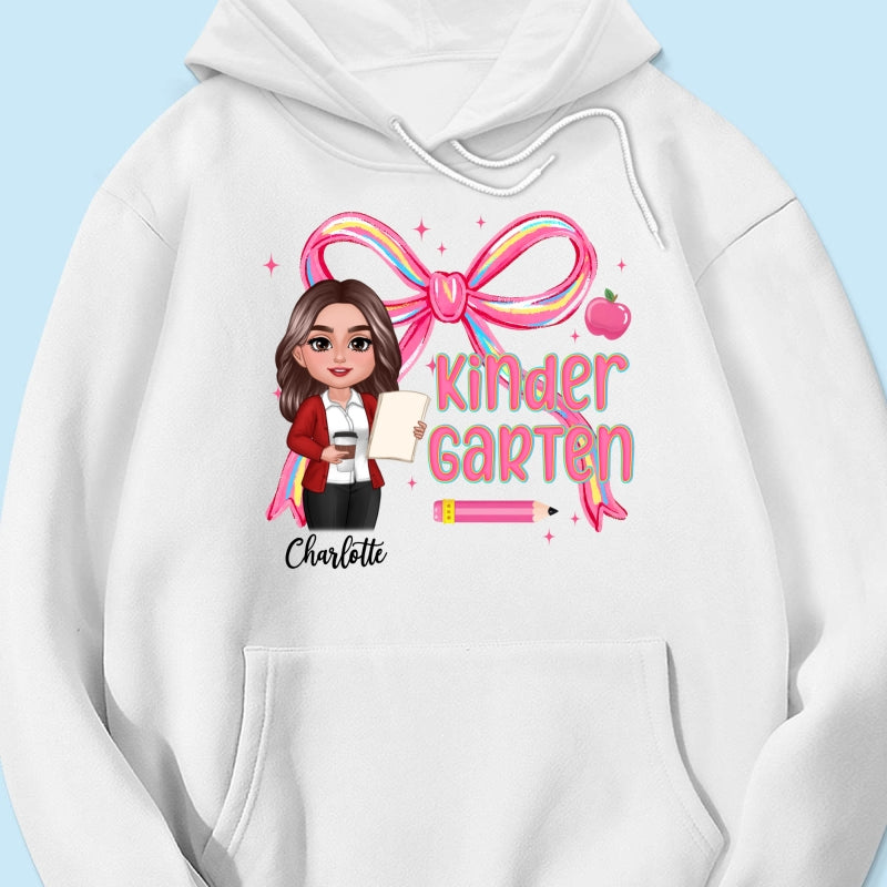 Preppy Style Pinky Teacher Custom Grade Personalized Shirt