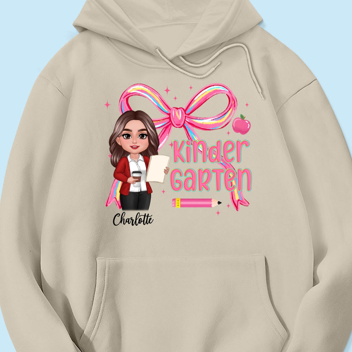 Preppy Style Pinky Teacher Custom Grade Personalized Shirt