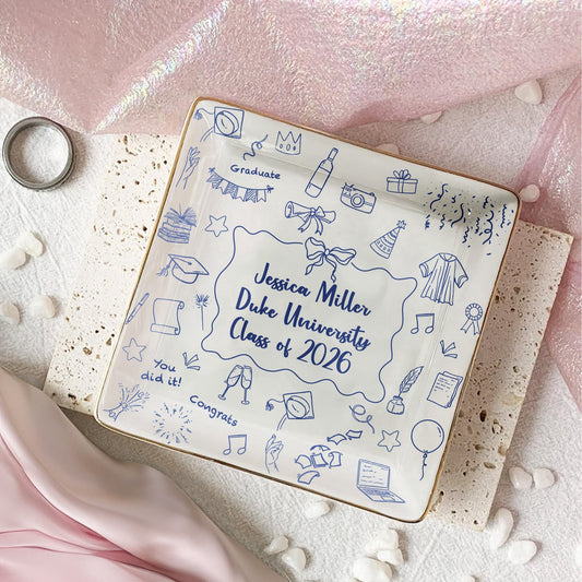 Graduation Keepsake Gift - Personalized Jewelry Dish