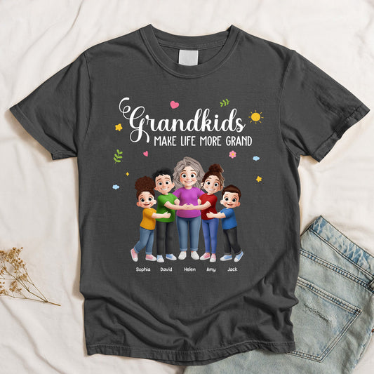 Grandkids Make Life More Grand Grandma Hug - Personalized Shirt