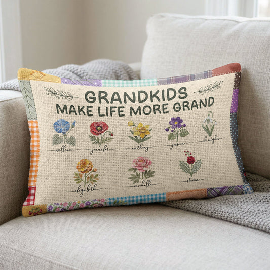 Grandkids Make Life More Grand - Personalized Pillow Cover