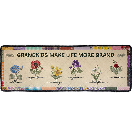 Grandkids Make Life More Grand - Personalized Runner Rug
