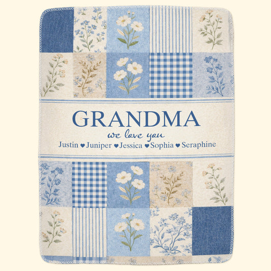 Grandma We Love You New Version Gift For Grandma - Personalized Blanket