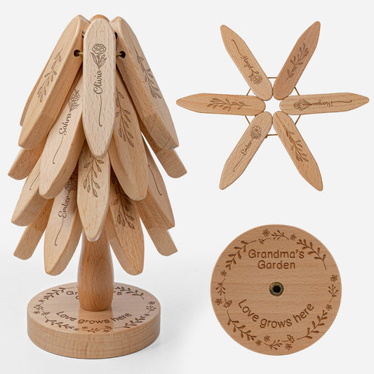 Grandma's Garden Engraved Birth Flower - Personalized Trivet Tree