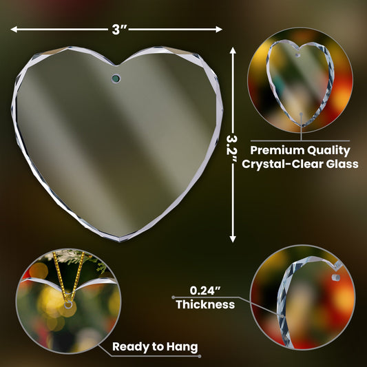 Grandma's Garden Love Grows Here - Personalized Heart Glass Ornament