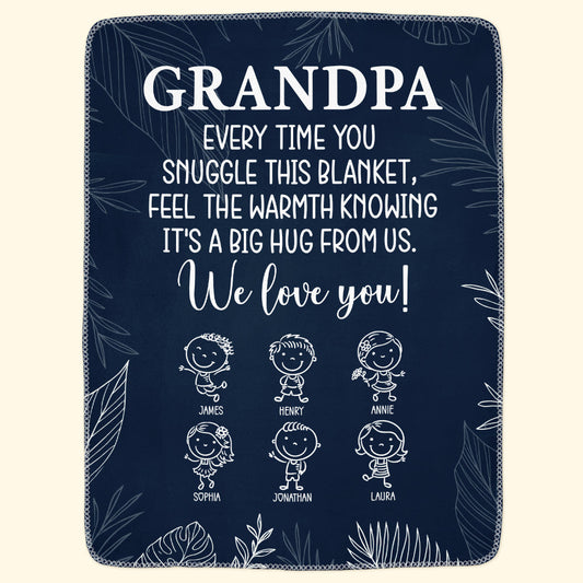 Grandpa From Doodle Grandkids - Personalized Blanket